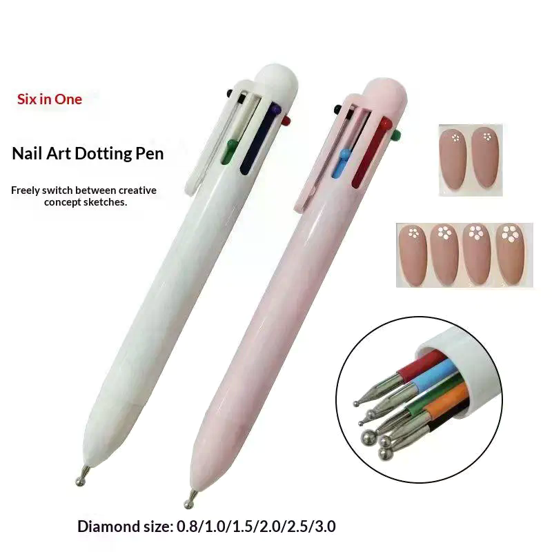 Nail Art Dotting Tool - 6-in-1 DIY Nagelpuntjes Tool Nagelkunst Puntjespen