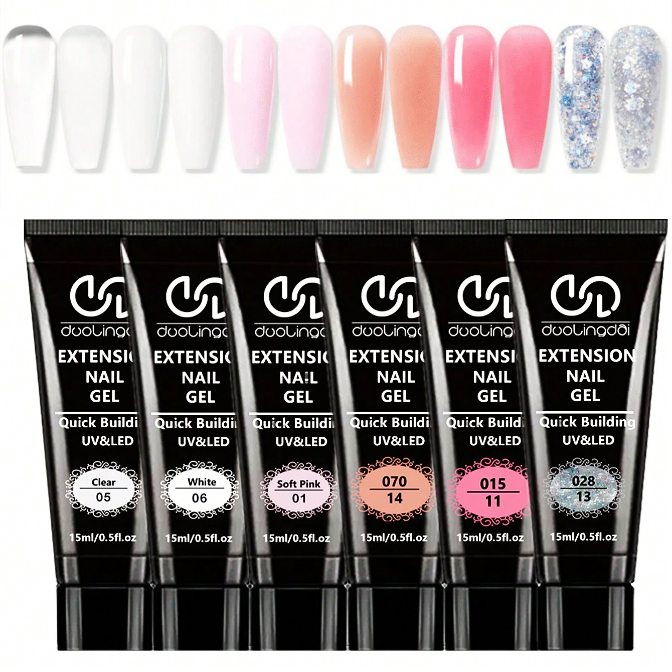Polygel Nail Kit - 6 kleuren poly extension gel nagelkit