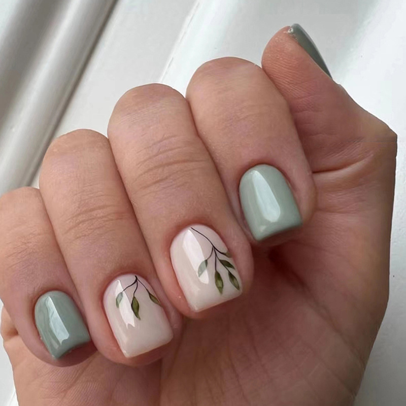 Nail Art Press On - 24 stuks herbruikbare nepnagels korte vierkante