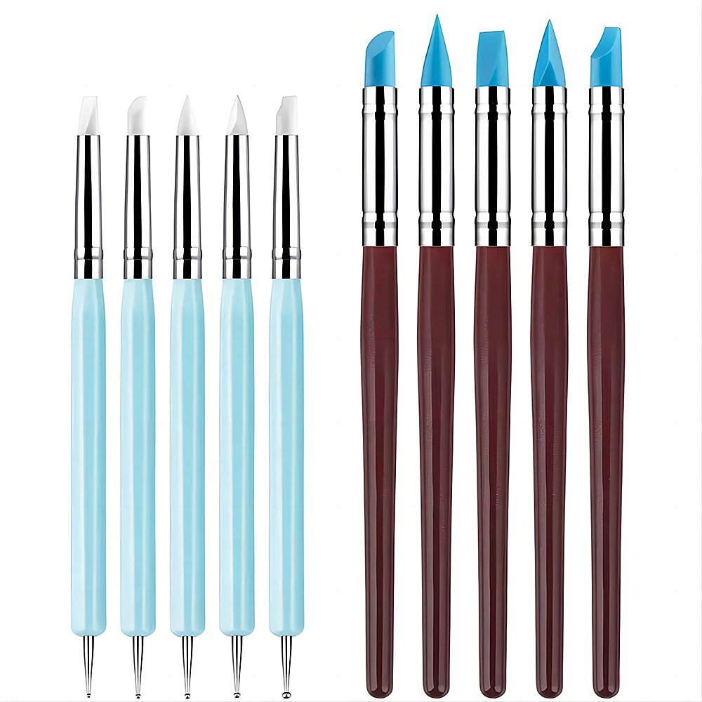 Nail Art Dotting Tool - 5/10 Stuks Siliconen Klei Beeldhouwen Gereedschap