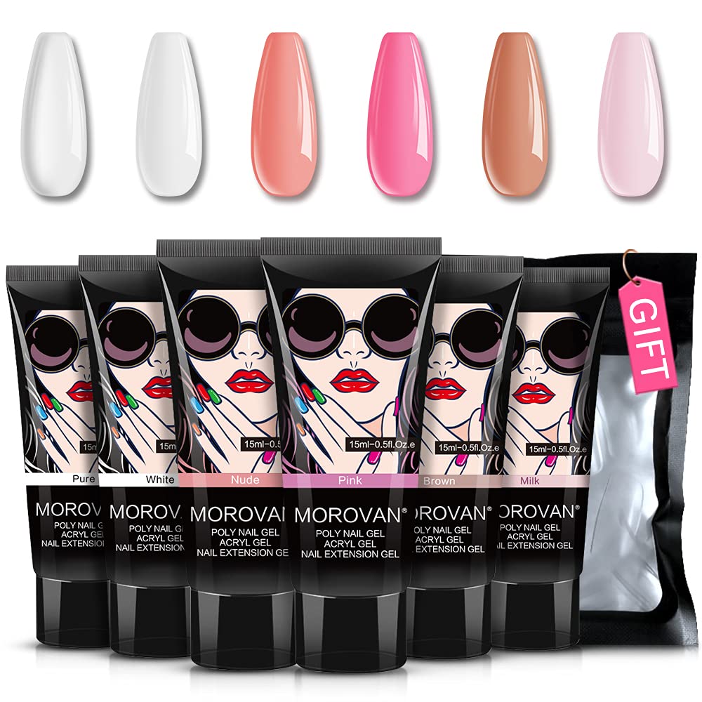 Polygel Nail Kit - Poly Nail Gel Kit -6 Kleuren
