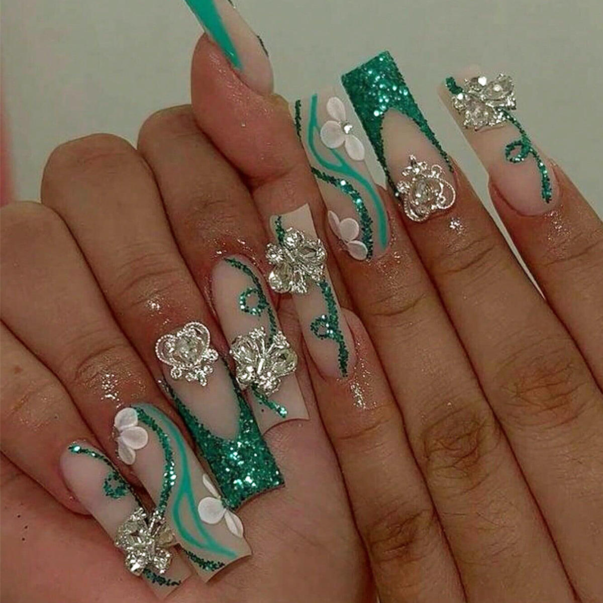 Nail Art Press On - Lange Doodskist Pers Op Nagels Ballerina