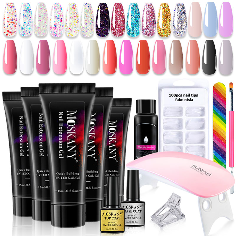 Polygel Nail Kit - Poly nagelgel volledige set met 6W