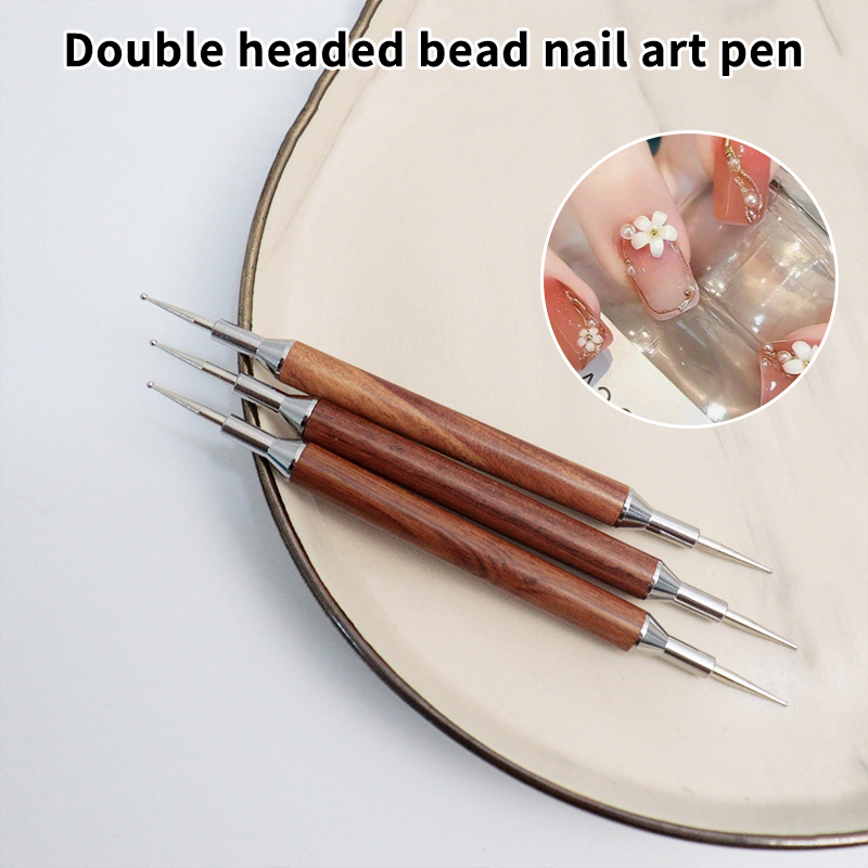 Nail Art Dotting Tool - Sandalhout Nagelpuntstift Dubbelzijdige Nageldecoratie Puntstift Gereedschap