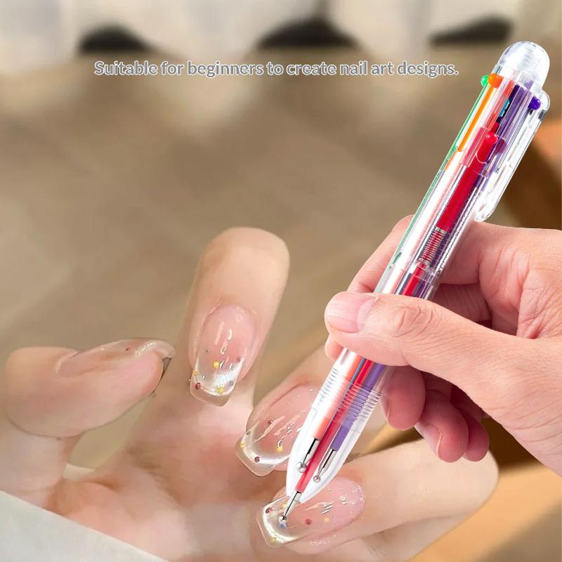 Nail Art Dotting Tool - 6-in-1 Kristalpotlood Pen voor DIY Nagel