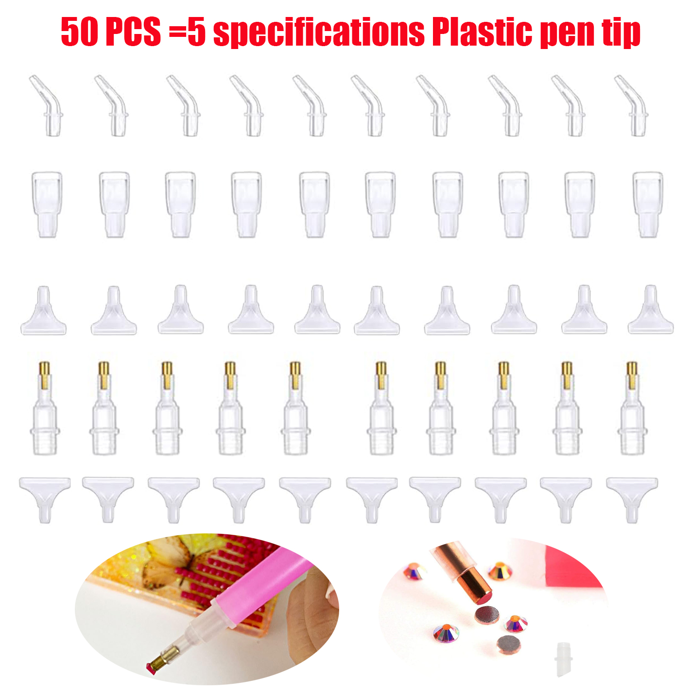 Nail Art Dotting Tool - 50 stuks Diamant Schilderen Art Drill