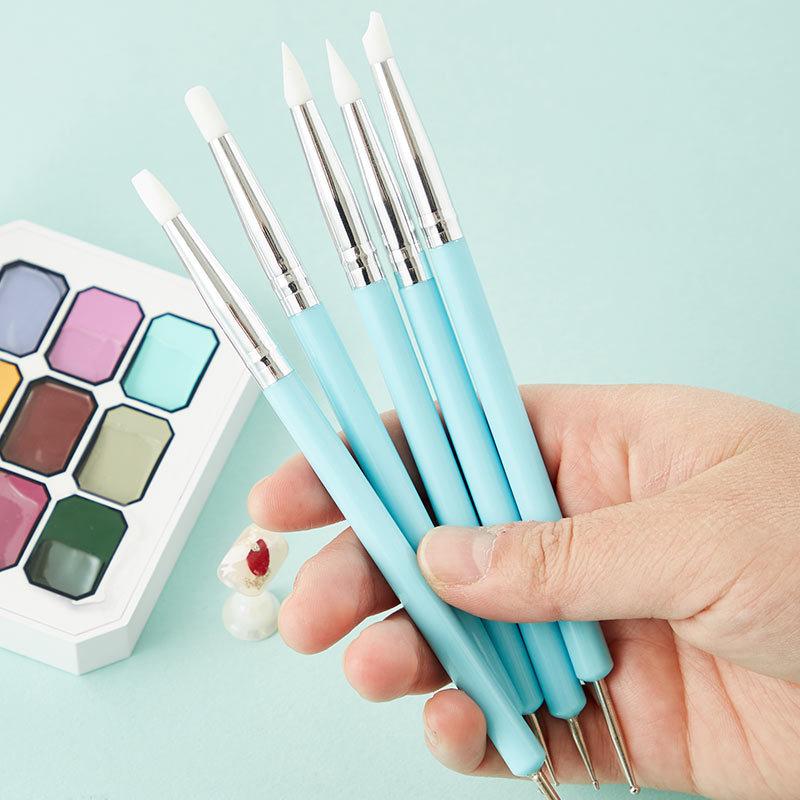 Nail Art Dotting Tool - 1/10/15 stuks Dubbelzijdige Siliconen Nagelstickerpen Strass