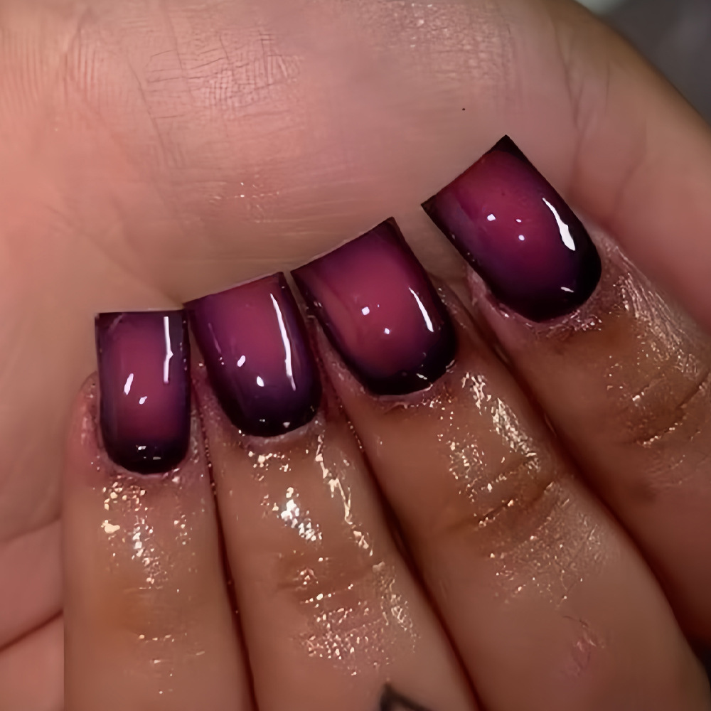 Nail Art Press On - Korte vierkante nepnagels voor vrouwen, gradient