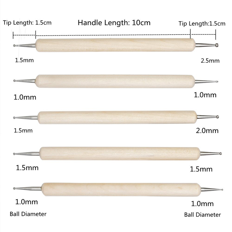 5/6 Stuks Diy Houten Nagel Kle - Nail Art Dotting Tool recensie en prijs