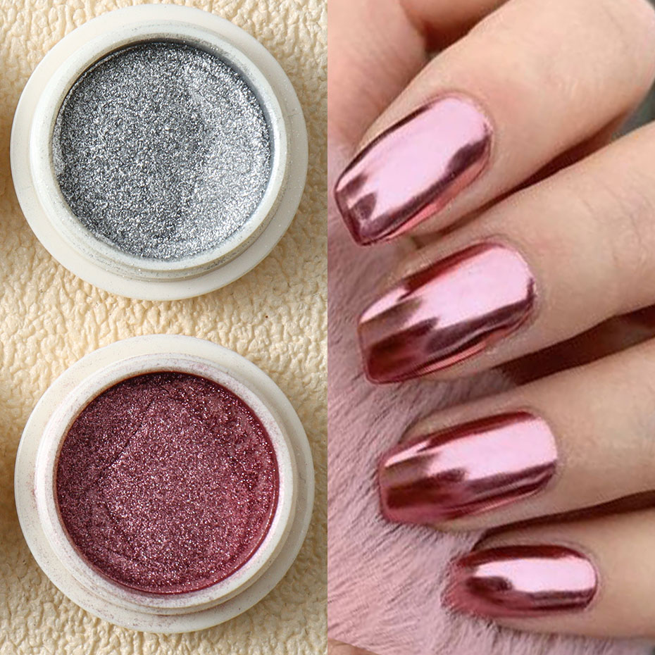 6pc goud metallic spiegel glit - Nail Glitter Chrome recensie en prijs