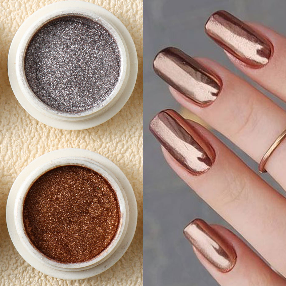 6pc goud metallic spiegel glit - Nail Glitter Chrome recensie en prijs
