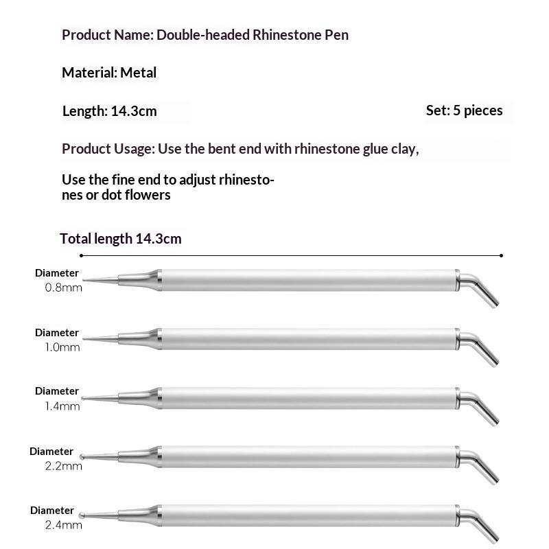 5 stuks Dual-ended Rhinestone  - Nail Art Dotting Tool recensie en prijs