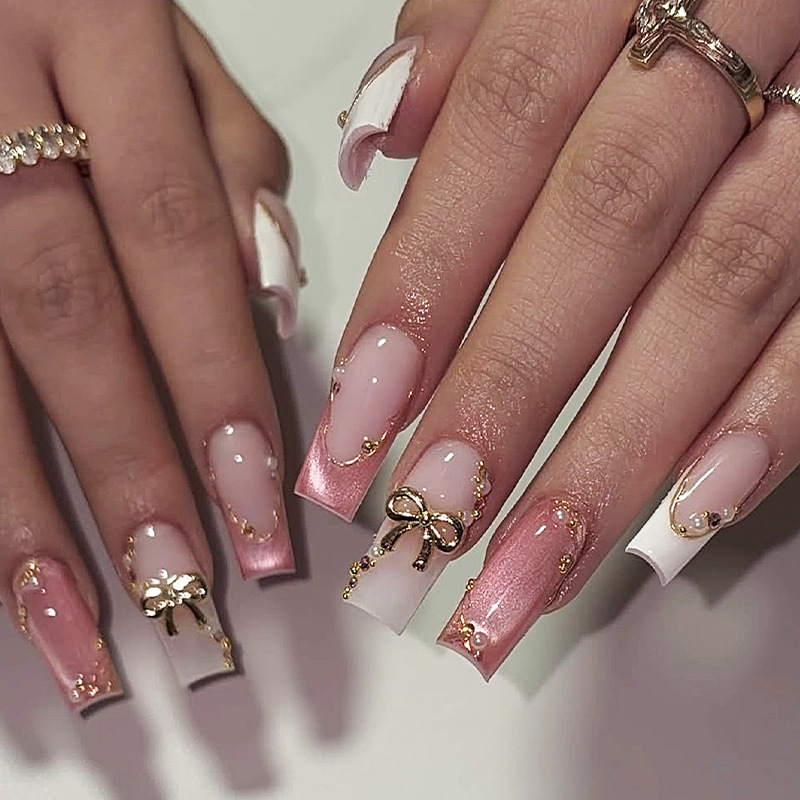 24 stuks zoete medium vierkant - Nail Art Press On recensie en prijs