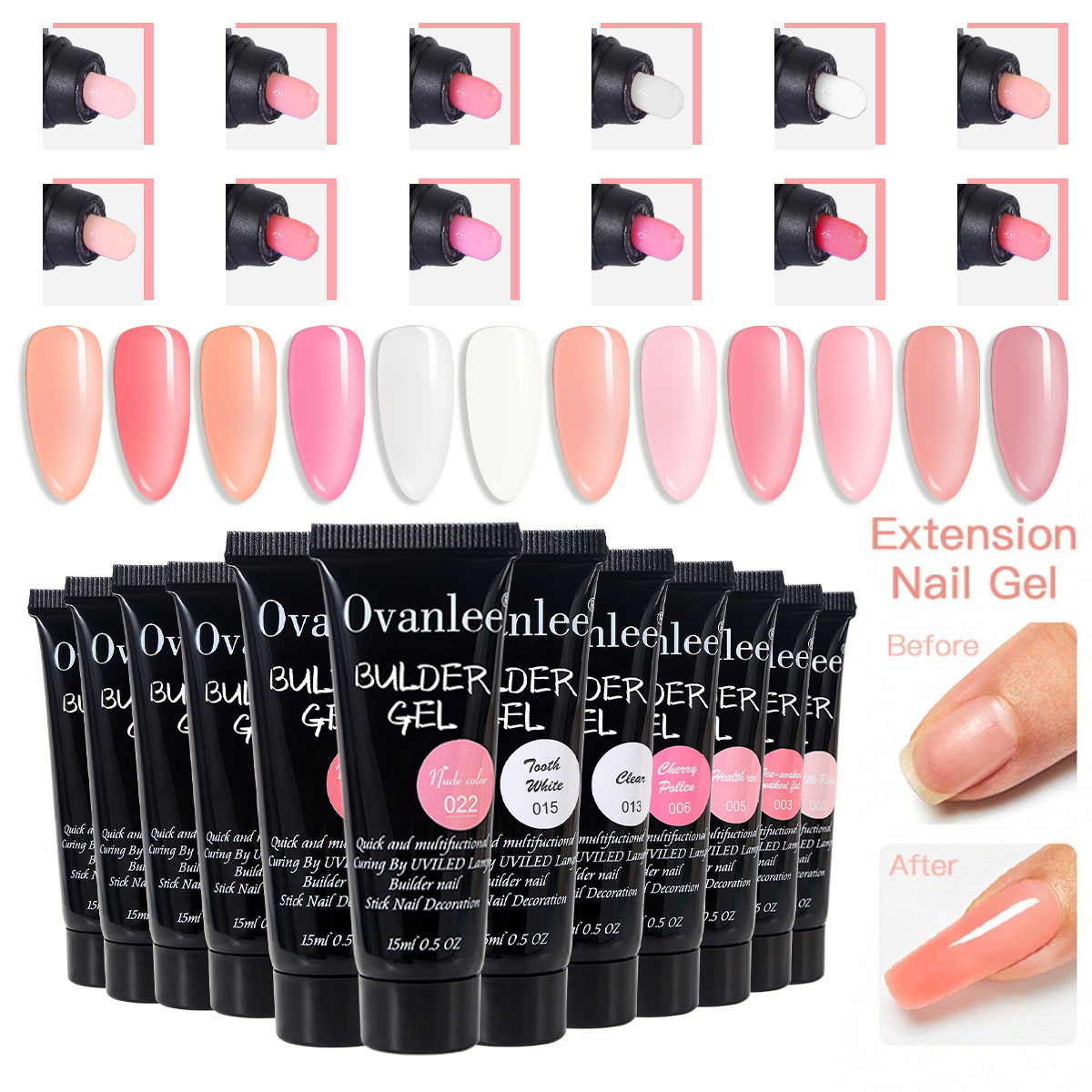 Ovanlee 18-delige nagelverster - Polygel Nail Kit recensie en prijs