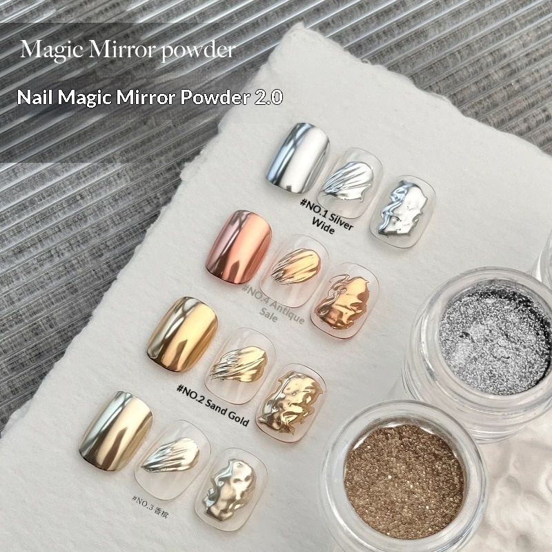 7 kleuren spiegeleffect gouden - Nail Glitter Chrome recensie en prijs