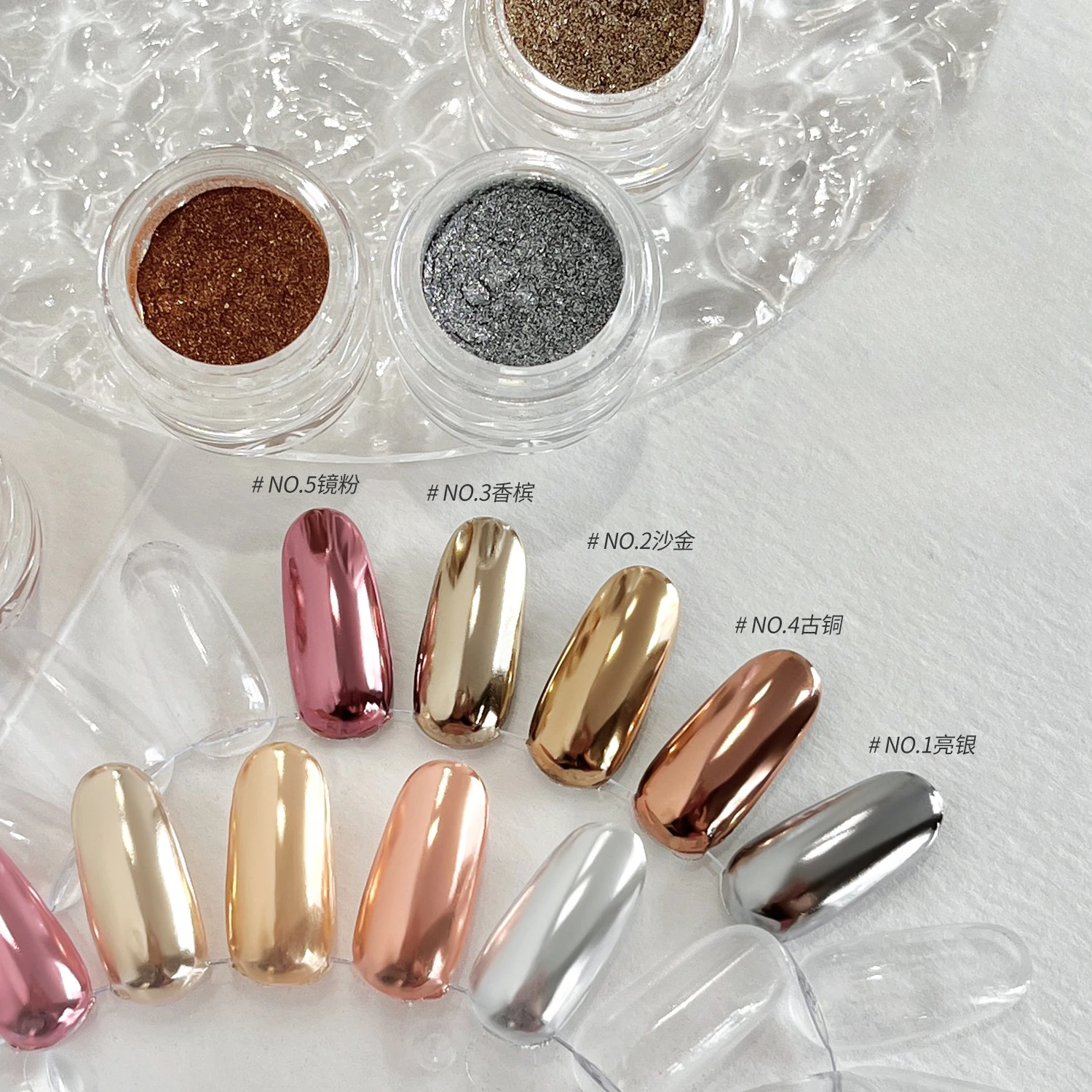 7 kleuren spiegeleffect gouden - Nail Glitter Chrome recensie en prijs