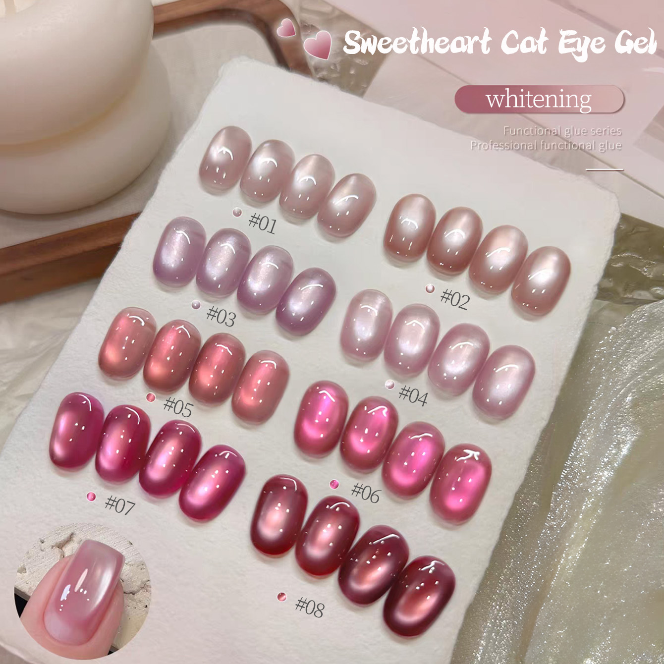 1 stuk TC 2026 Zomer Populaire - Nail Art Cat Eye Pink recensie en prijs