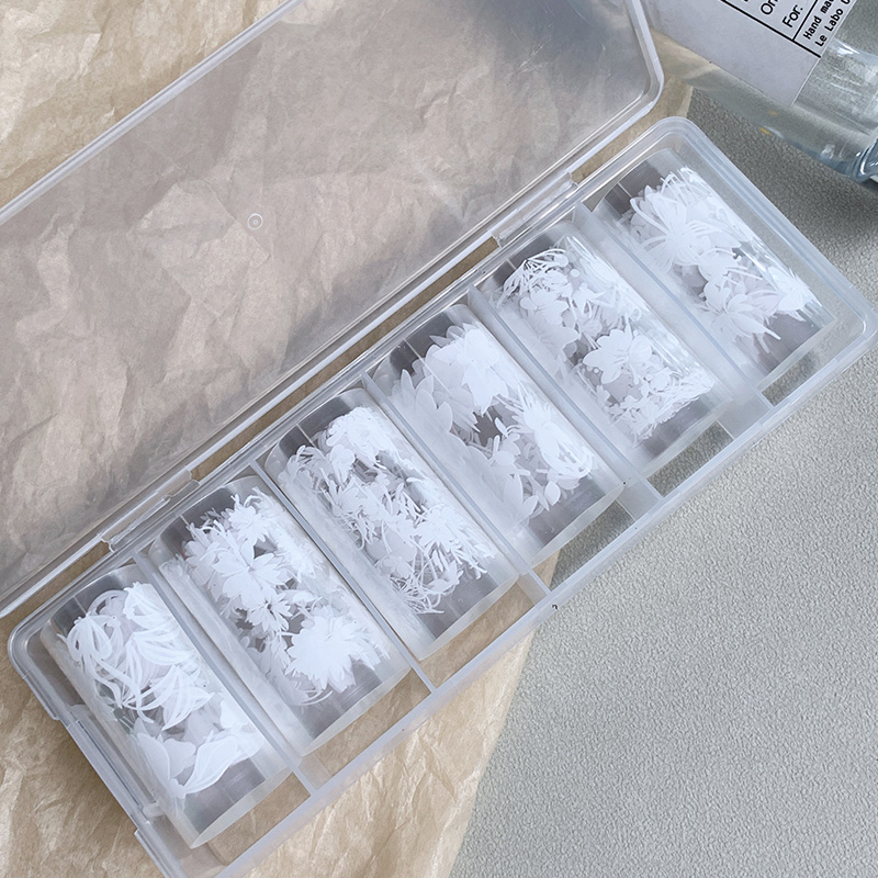 6 rollen/doos Witte Bloemen Na - Nail Art Pinterest recensie en prijs
