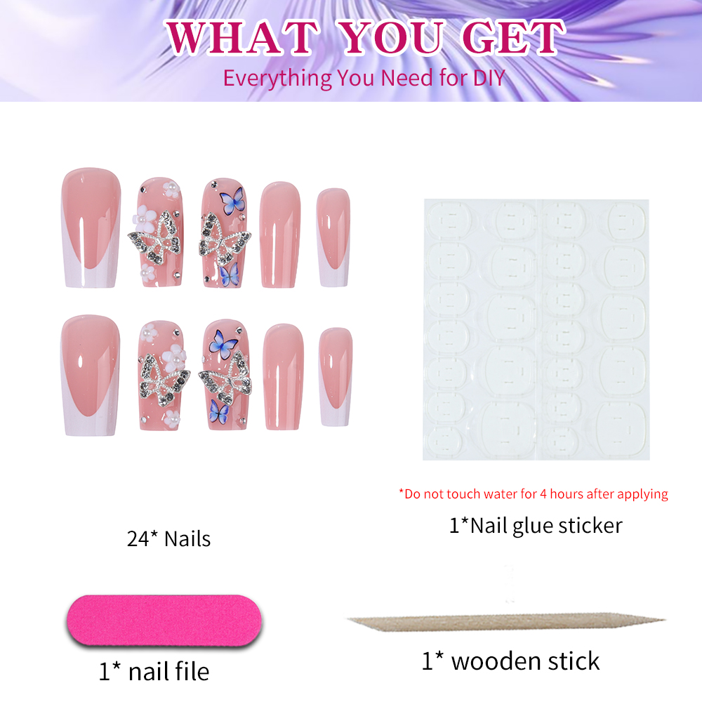 Krijg glamoureus met, 24 stuks - Nail Art Press On recensie en prijs
