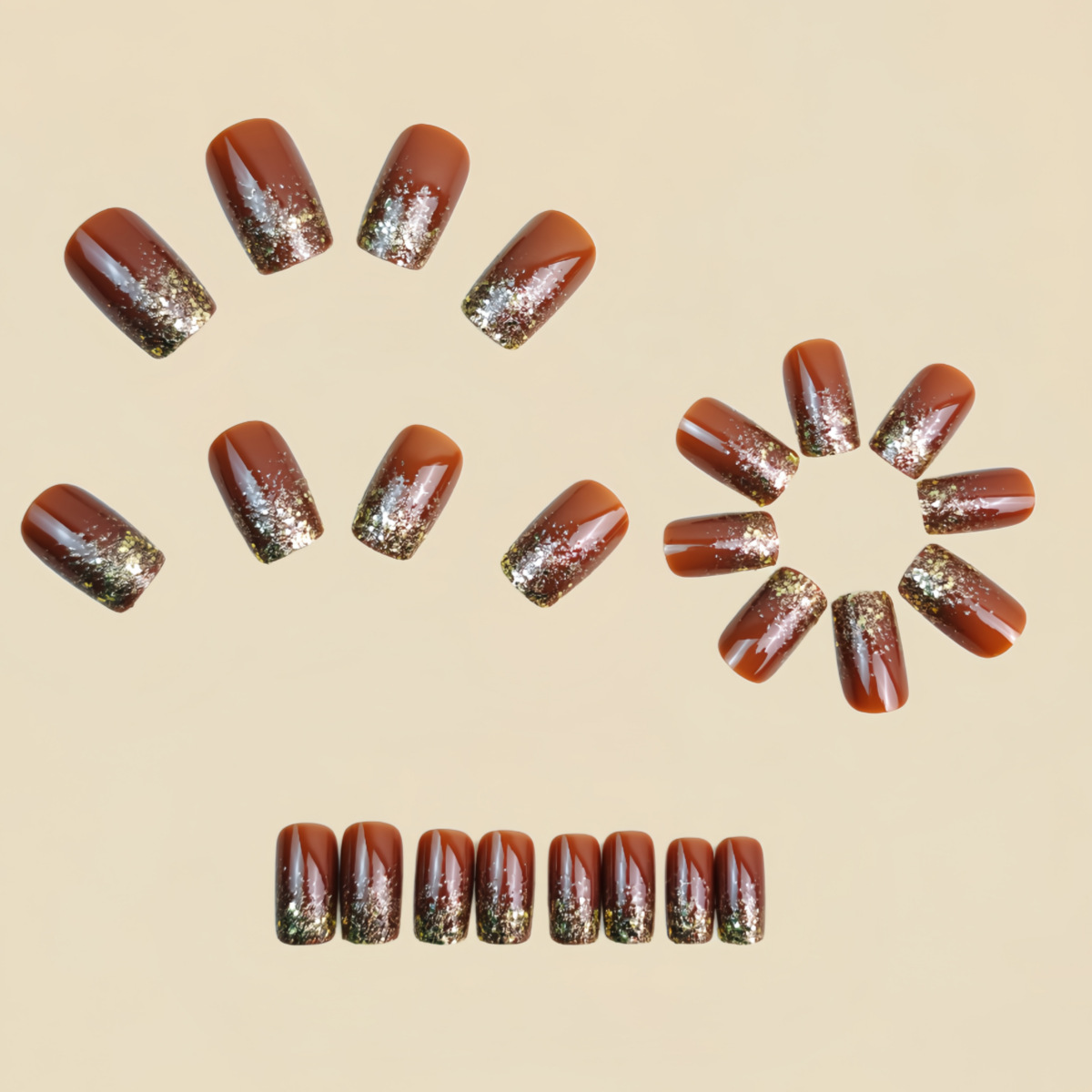 Kort Medium nepnagels Gradiënt - Nail Art Press On recensie en prijs