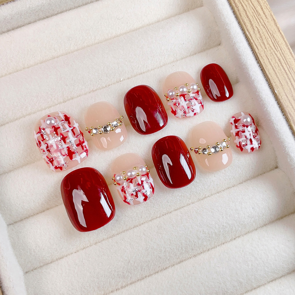10 stuks korte vierkante ronde - Nail Art Press On recensie en prijs