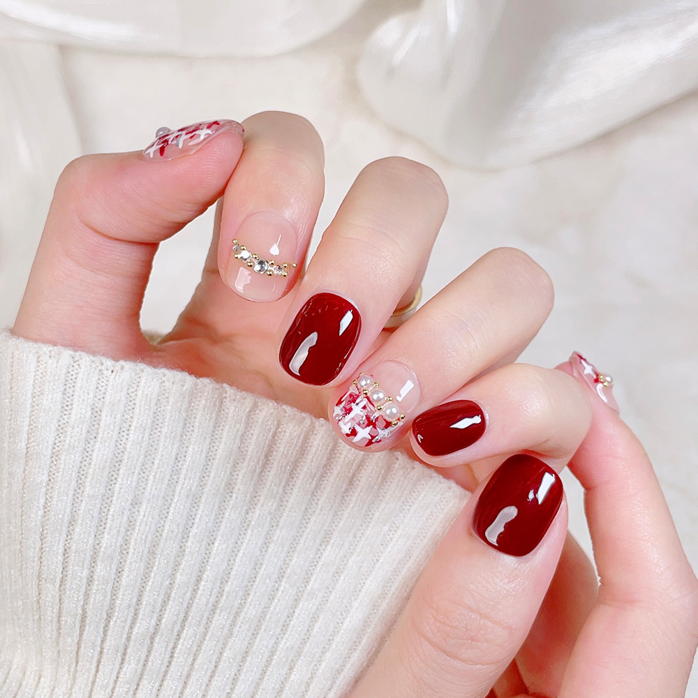 10 stuks korte vierkante ronde - Nail Art Press On recensie en prijs
