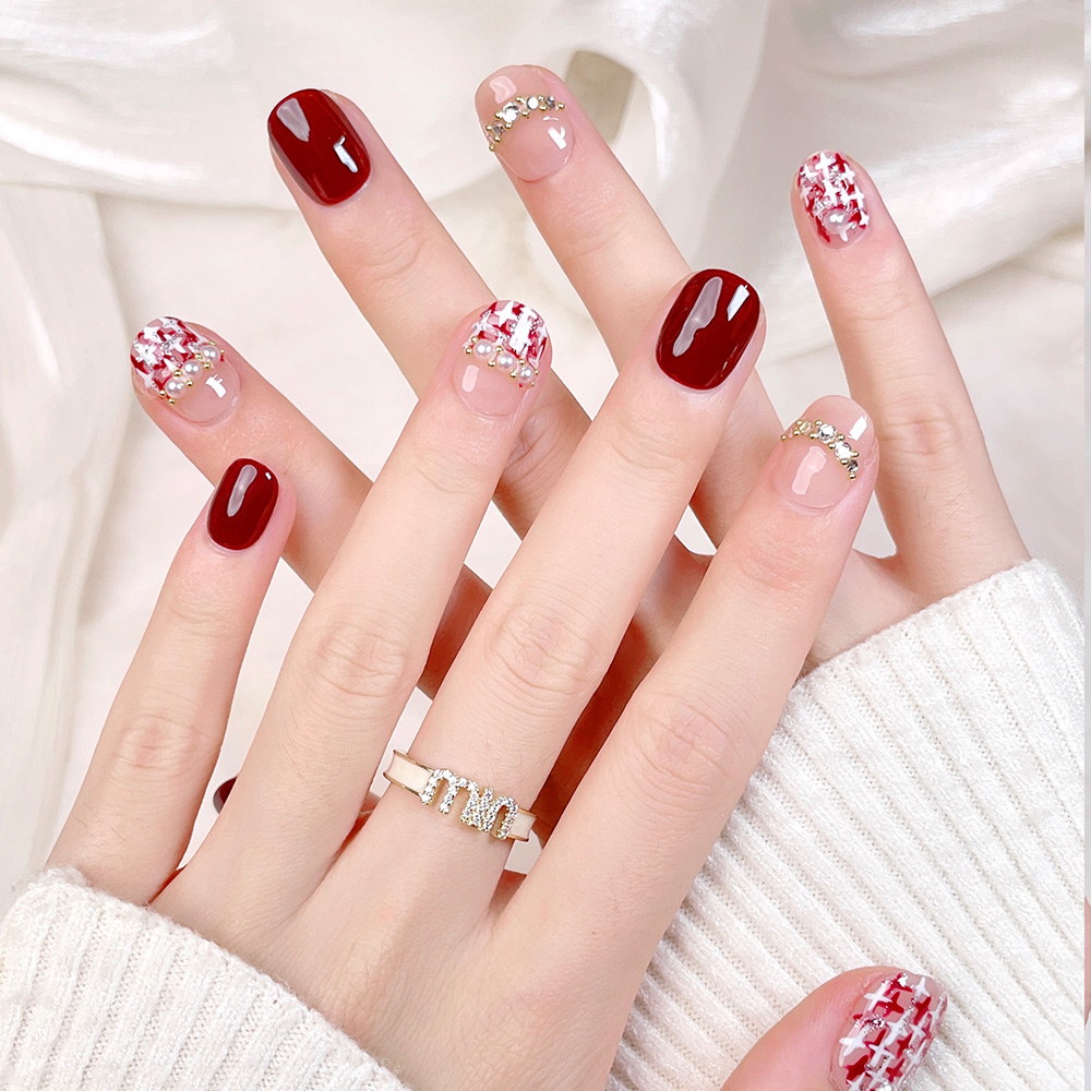 10 stuks korte vierkante ronde - Nail Art Press On recensie en prijs